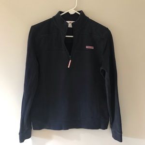 Ladies Vineyard Vines Navy 1/4 Zip Pullover-size medium